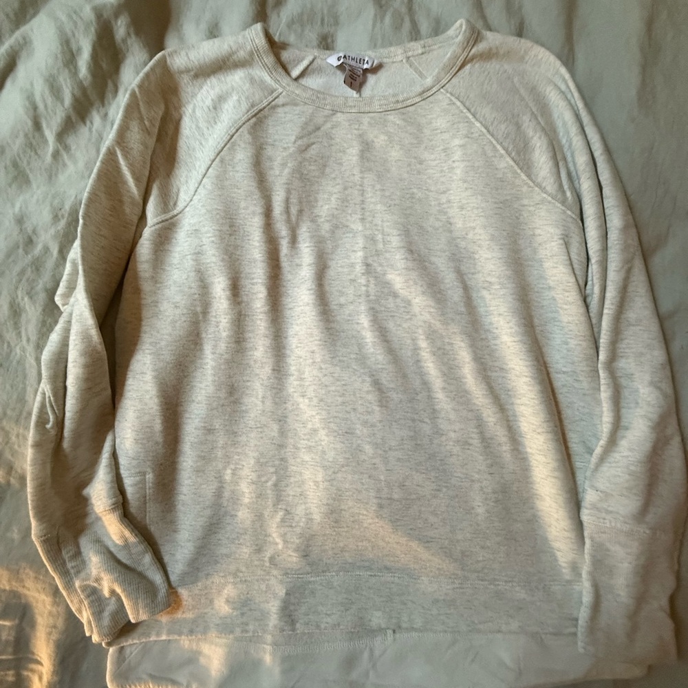 Athleta Coaster Luxe Sweatshirt fog Heather grey - washed, never worn
